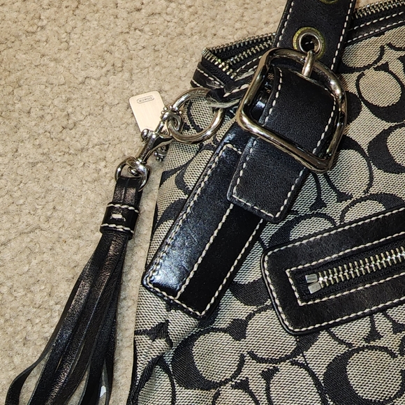 Coach Black Signature Monogram Crossbody Shoulder Bag - Picture 4 of 5